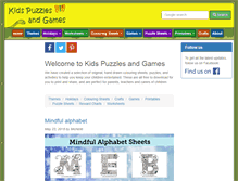 Tablet Screenshot of kidspuzzlesandgames.co.uk